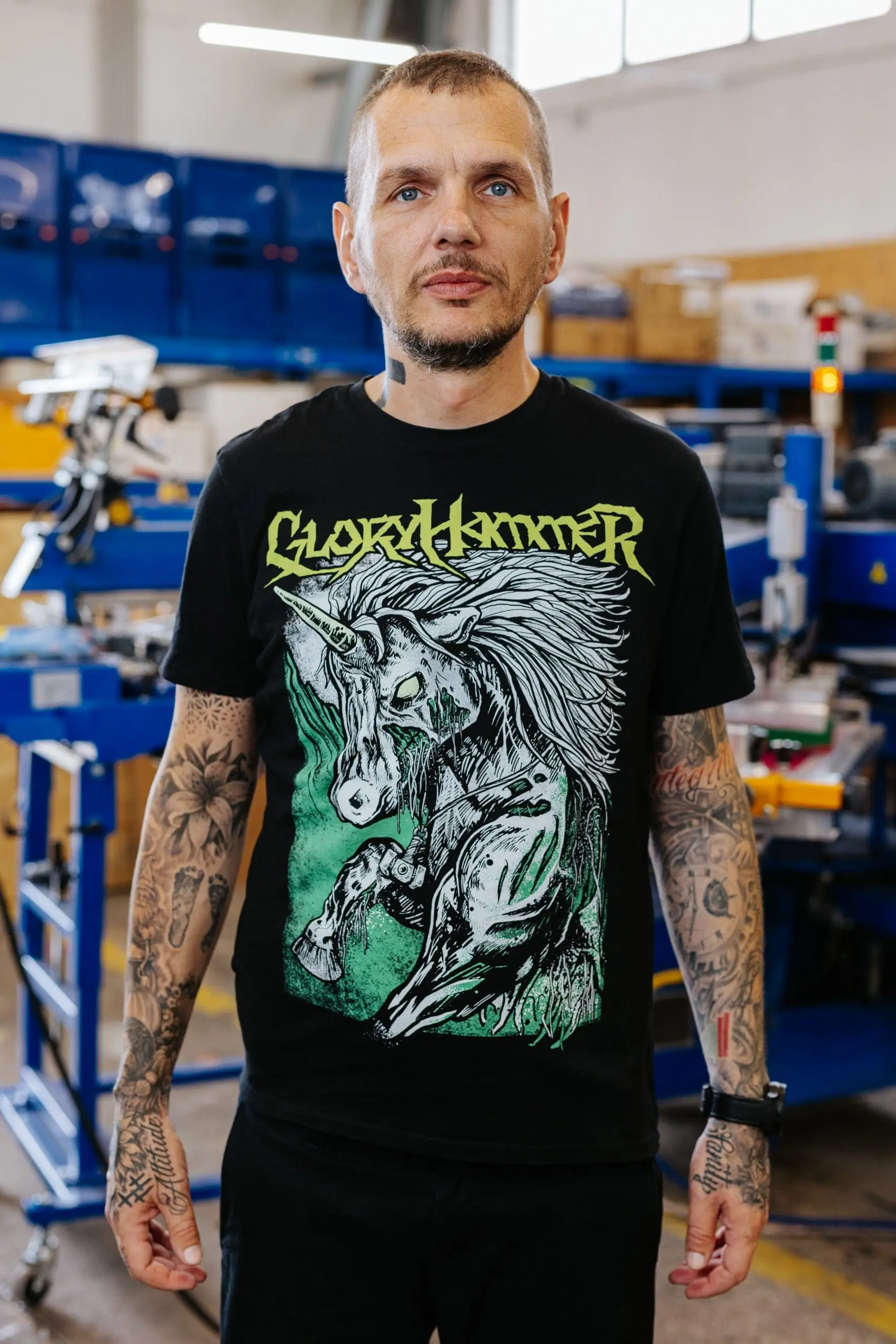 Gloryhammer Fantasy Metal Band T-Shirt mit lebendigem siebgedruckten Zauberer-Artwork