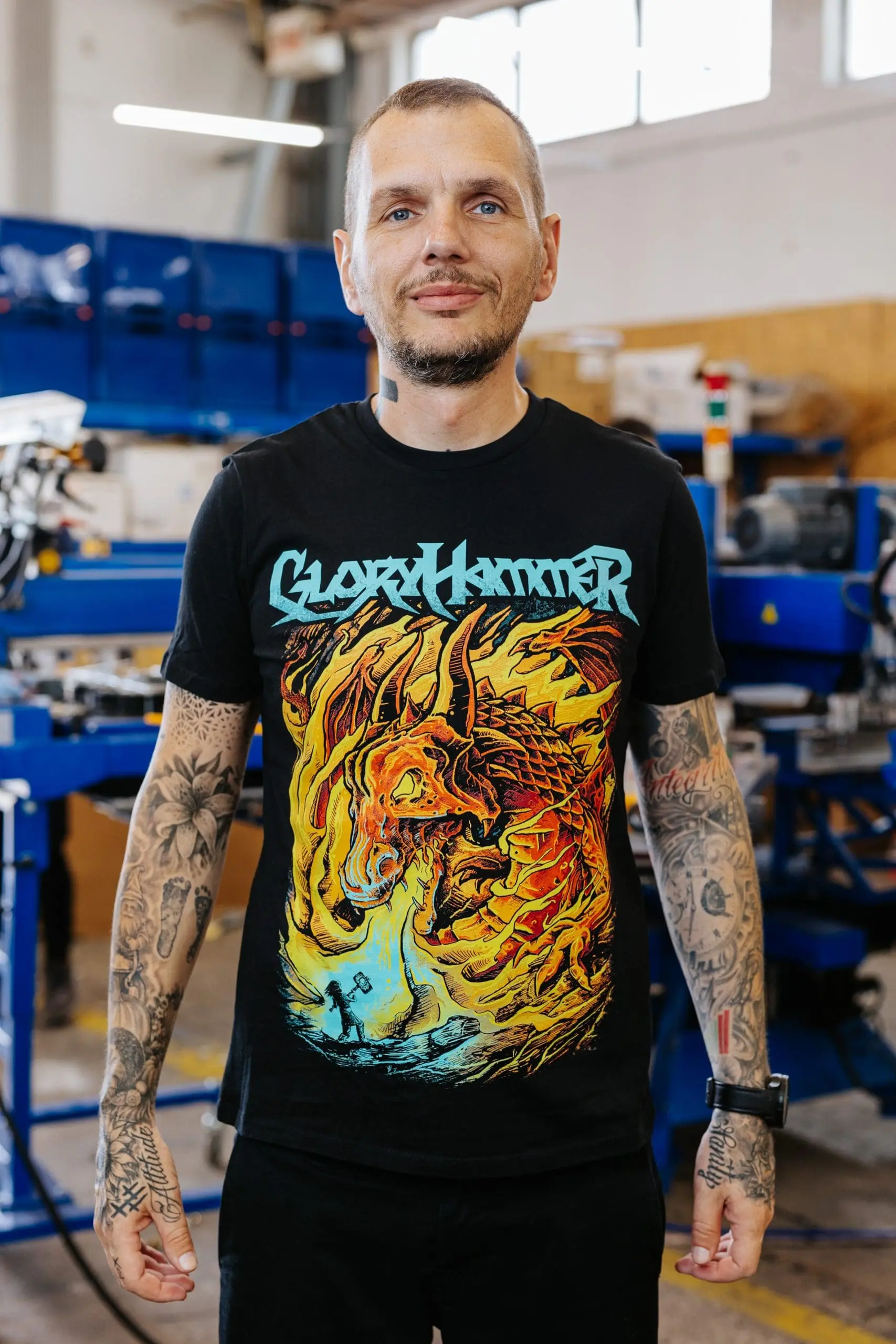 Gloryhammer Fantasy Metal Band T-Shirt mit lebendigem siebgedruckten Zauberer-Artwork