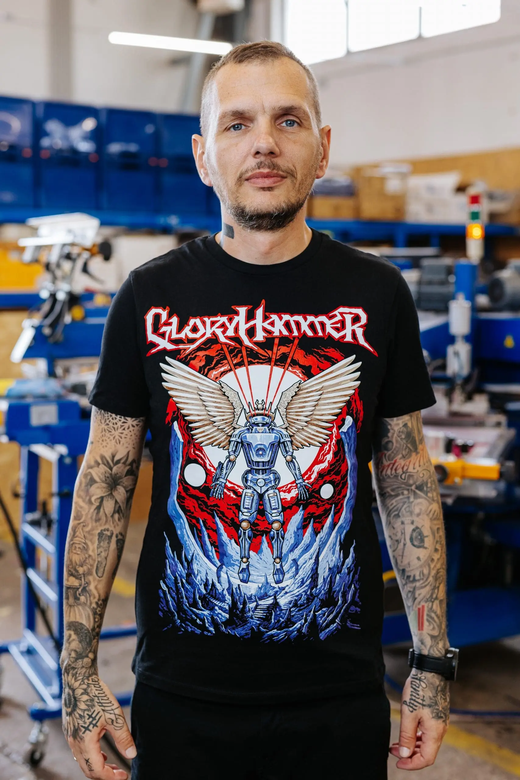 Gloryhammer Fantasy Metal Band T-Shirt mit lebendigem siebgedruckten Zauberer-Artwork