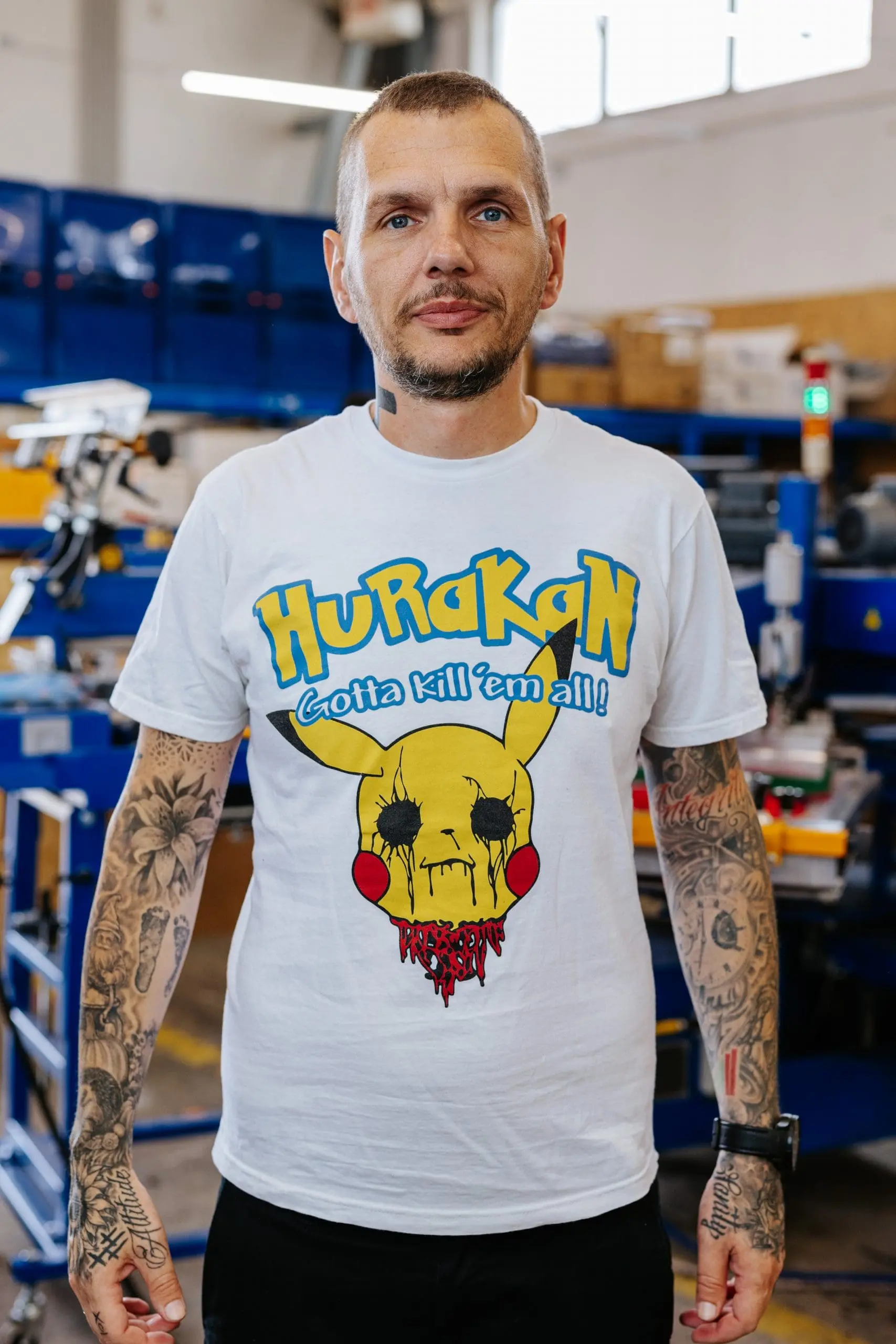 Hurakan Metal Band Merchandise T-Shirt mit individuellem Siebdruck-Design